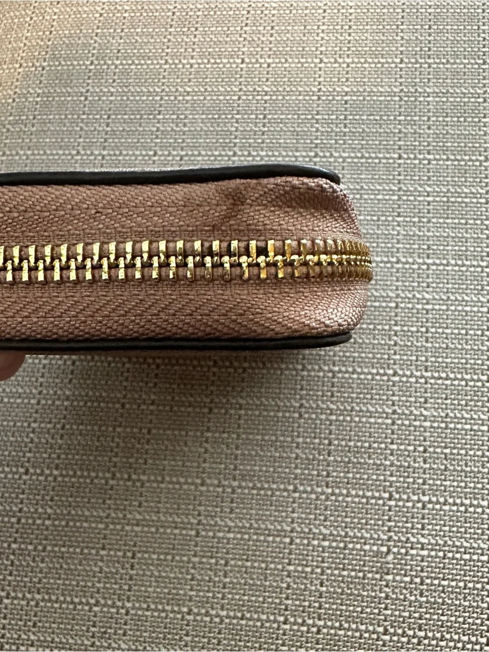 Michael Kors Brown Wallet Wristlet with Gold Center Panel